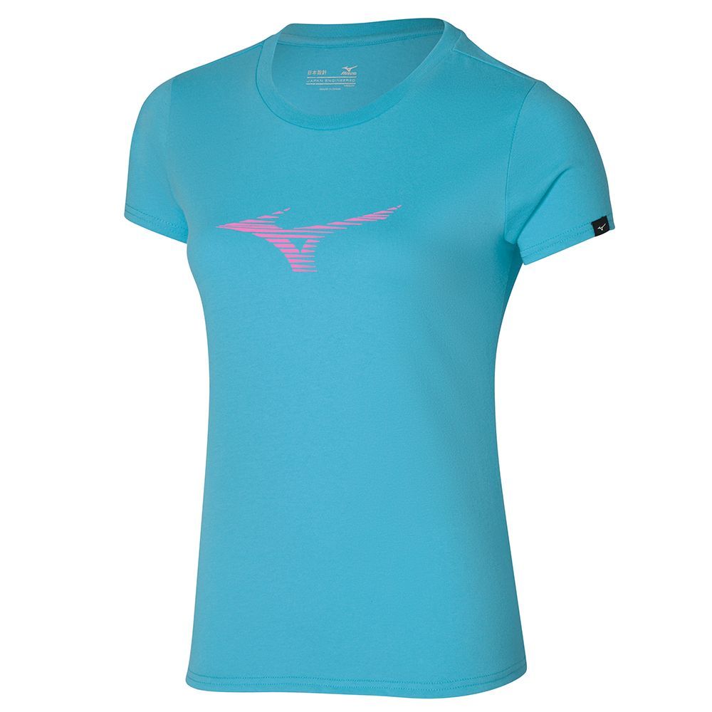Mizuno Athletics Rb Tee Topjes Dames Blauw | JTCBEO259